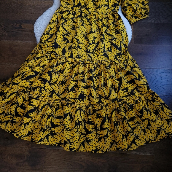 Farm Rio x Anthropologie Banana One-Shoulder Ruffle Tiered Midi Dress - Picture 6 of 11